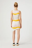 Tie-Dye Striped Mini Dress