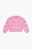 Girls Santa Cardigan Sweater (Kids)