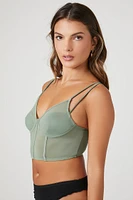 Sheer Mesh Cropped Corset Cami