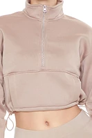 Funnel-Neck Zip-Up Pullover