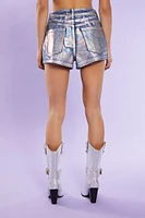 Iridescent Denim Shorts