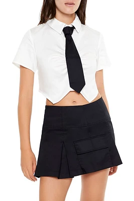 Cropped Necktie Shirt