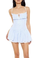 Poplin Pinstriped Mini Dress