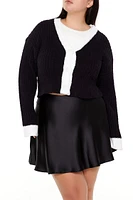 Plus Two-Tone Cardigan Sweater