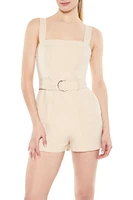 Belted Square-Neck Tank Romper