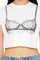 Lace Bra Graphic Baby Tee