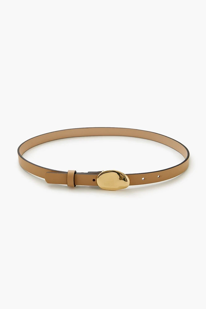 Abstract Buckle Faux Leather Belt