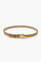 Abstract Buckle Faux Leather Belt