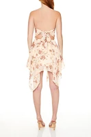 Tie-Back Floral Print Mini Dress