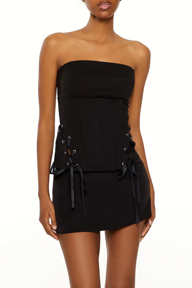 Lace-Up Corset Tube Top