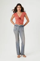Ruched Floral Crop Top