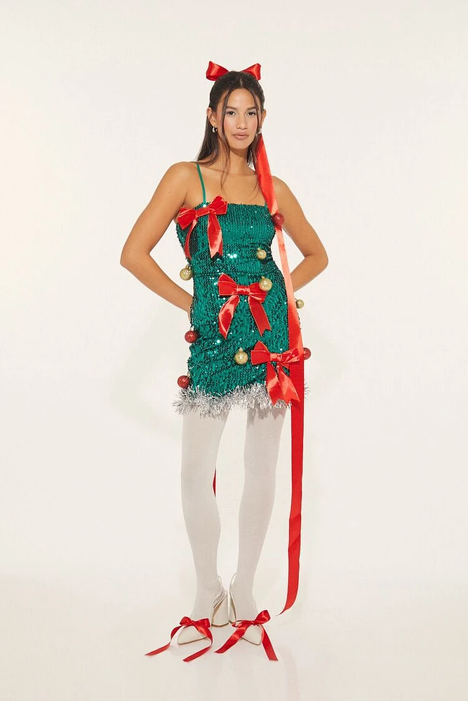 Sequin Christmas Tree Dress