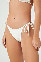 Ruched String Bikini Bottoms