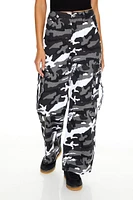 Camo Wide-Leg Cargo Utility Pants