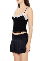 Bustier Bow Lace-Trim Cami