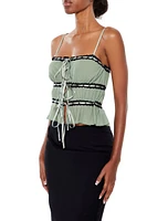 Tiered Split-Hem Mesh Cami