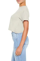 Cropped Cotton Crew Tee