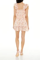 Tiered Chiffon Floral Mini Dress