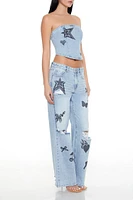 Tattoo Mid-Rise Baggy Jeans