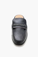 Men Curb Chain Loafer Mules