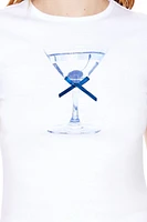 Bow Martini Glass Baby Tee