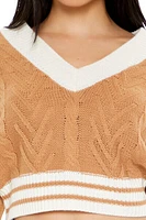 Cropped Cable Knit Sweater