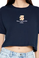 New York Teddy Bear Cropped Tee