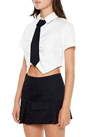 Cropped Necktie Shirt