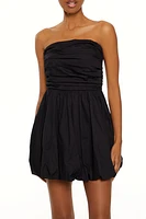 Ruched Bubble-Hem Mini Dress