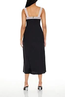 Lace-Trim Satin Midi Slip Dress