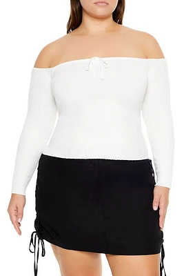 Plus Sweater-Knit Off-the-Shoulder Top