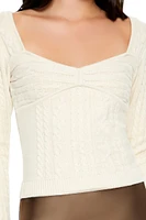 Cable Knit Square-Neck Sweater