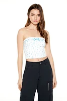 Cropped Floral Print Tube Top