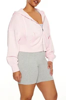 Plus Drop-Sleeve Zip-Up Hoodie