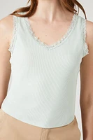 Lace-Trim V-Neck Tank Top