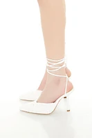 Braided Faux Leather Lace-Up Pumps