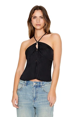 Split-Hem Halter Top