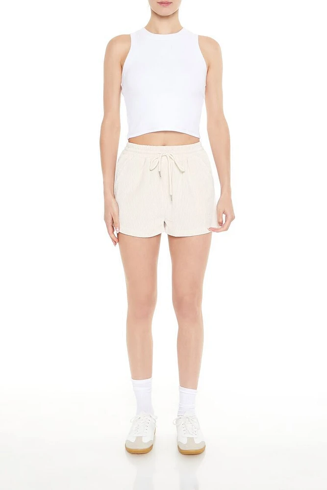 Corduroy Drawstring Pull-On Shorts