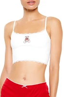 Embroidered Teddy Bear Longline Bralette