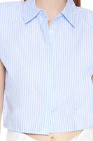 Sleeveless Pinstripe Shirt