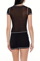 Mesh Bustier Graphic Baby Tee