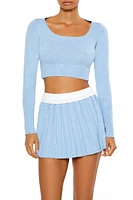 Sweater-Knit Crop Top & Skirt Set