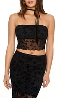 Floral Lace Tube Top & Skirt Set