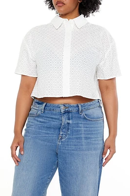 Plus Crochet Lace Shirt