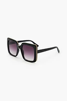 Metallic-Trim Square Sunglasses