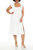 Plus Eyelet Midi Babydoll Dress