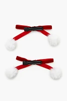 Velvet Bow Hair Clip Set