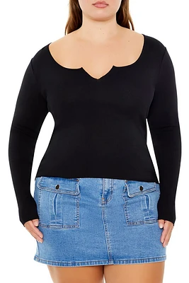 Plus Split-Neck Scoop Top