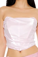 Organza Cropped Tube Top