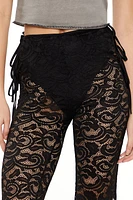 Sheer Lace Flare Pants